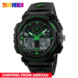 SKMEI Brand Men Watch Sport Analog Quartz Watch Man Dual Display BackLight Digital 12/24 Hour Relogio Masculino Clock Wristwatch