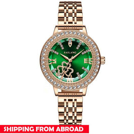 Sailang watch female Ling shaped cut glass sky star female watch simple fashion gift Rose Gold Diamond quartz watch