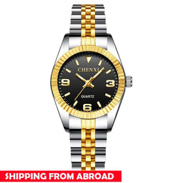 Women Golden &amp; Silver Classic Quartz Watch Female Elegant Clock Luxury Gift Watches Ladies Waterproof Wristwatch