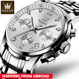 OLEVS Watches for Men Top Brand Luxury Chronograph Luminous Quartz Watch Fashion Business Waterproof Stainless Steel Wrist watch 2858